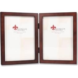 755957D Espresso Wood 5x7 Hinged Double Picture Frame Photo Frame