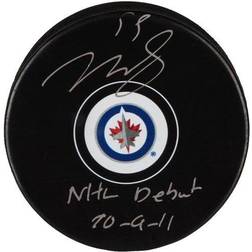 Fanatics Winnipeg Jets Mark Scheifele Autographed Hockey Puck with NHL Debut 10/9/11 Inscription