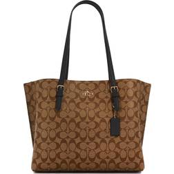 Coach Mollie Tote In Signature Canvas - Gold/Khaki/Black