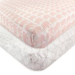 Hudson Fitted Crib Sheet Elephant 2-Pack 28x52"