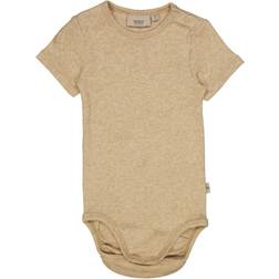 Wheat Short Sleeved Rib Body - Dark Oat Melange