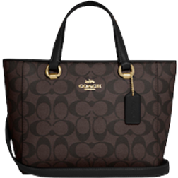 Coach Alice Satchel in Signature Canvas - Gold/Brown Black