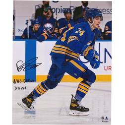 Fanatics Buffalo Sabres Dylan Cozens Autographed NHL Debut Photograph with NHL Debut 1/14/21 Inscription