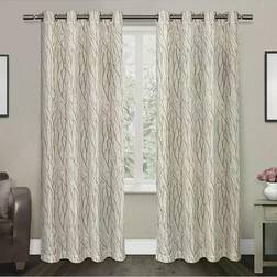 Exclusive Home Oakdale Motif Textured Sheer Window Curtains 2 Pack 137.16x213.36cm