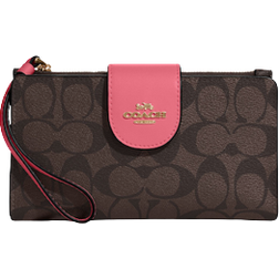 Coach Tech Wallet in Colorblock Signature Canvas - Im/Brown/Watermelon