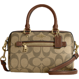 Coach Mini Rowan in Signature Canvas Crossbody - Gold/Khaki Saddle