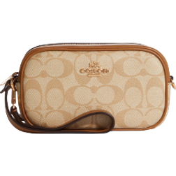 Coach Jamie Wristlet In Signature Canvas - Gold/Lt Khaki/Lt Saddle