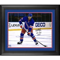 Fanatics New York Rangers K'Andre Miller Framed Autographed Handshake Line Photograph with 1st NHL Goal 1/26/21 Inscription