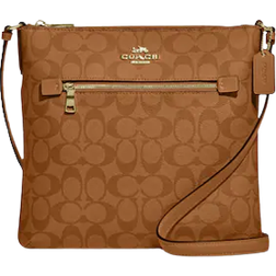 Coach Rowan File Bag In Signature Canvas - Gold/Lt Khaki/Lt Saddle