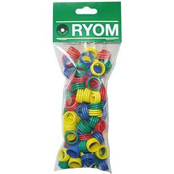 Ryom Hønseringe plast ass.farver 100 stk