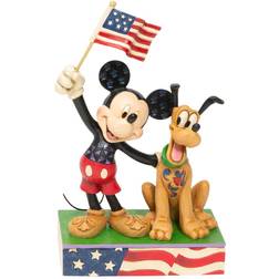 Disney Traditions Mickey Mouse and Pluto Patriotic A Banner Day by Jim Shore Statue Figurine