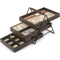 Umbra Terrace Jewelry Tray - Black/Walnut