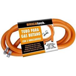 Bricotech Tubo gas butano con 2 abrazaderas