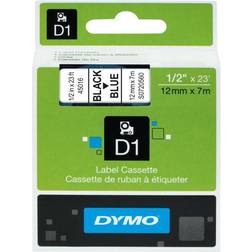 Dymo D1 45016 Black-On-Blue Tape, 0.5" x 23'