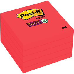 Post-itï¿½ Super Sticky Notes, 3" x 3" Red, Pack Of 5 Pads