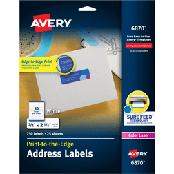 Avery 3/4" x 2 1/4" White Print-to-the-Edge Address Labels 750/Pack