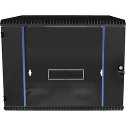 BKT Elektronik BKT ELEKTRONIK Vægrack 600x500x465 9U glasdør sort