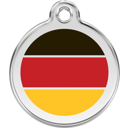 Red Dingo German Flag Stainless Personalized Dog & Cat ID Tag, Large