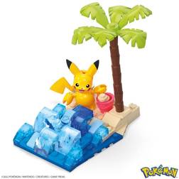 Mattel Pokemon Construcción de aventuras Pokemon Pikachu en la playa 79 piezas, Mega Construx ㅤ