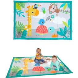 Bright Starts Roam About Jumbo Plush Baby Activity Play Mat Foldable and Machine Washable Newborn and up