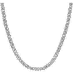 Very Flat Curb Chain Necklaces - Silver