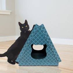 FurHaven Seaglass Tiger Tent Corrugated Scratcher Catnip