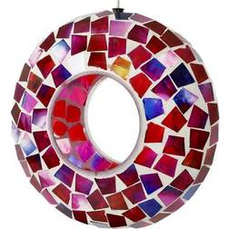 Sunnydaze Decor Crimson Mosaic Fly-Through Hanging Outdoor Bird Feeder