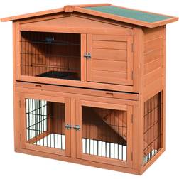 Pawhut 40" Wooden Rabbit Hutch Small Animal House Pet Cage