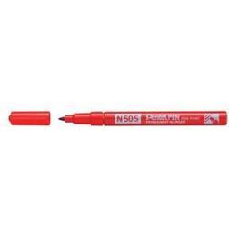 Pentel N50S Fine Bullet Point Permanent Marker Red (12 Pack)