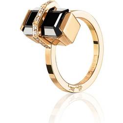 Efva Attling Little Bend Over Onyx Ring - Guld
