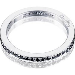 Efva Attling Stars & Signature In Black Thin Ring - Hvidguld