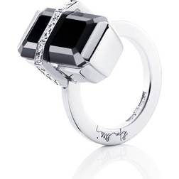 Efva Attling Bend Over Onyx Ring - Hvidguld