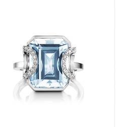 Efva Attling Little Magic Star Aquamarine Ring - Hvidguld