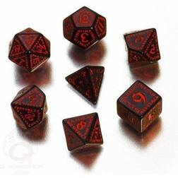 Q Workshop Q-Workshop Games Runic Dice Set Black Red (7)