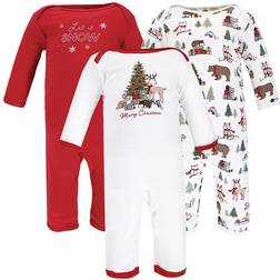 Hudson Baby 3-Pack Christmas Scene Coveralls