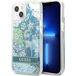 Guess GUHCP13SLFLSN iPhone 13 mini 5,4 zielony/green hardcase Flower Liquid Glitter