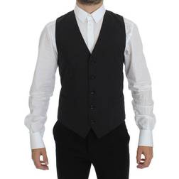 Dolce & Gabbana DG Gray Wool Stretch Vest Gray