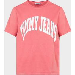 Tommy Jeans Plus cotton oversized collegiate logo crop t-shirt in