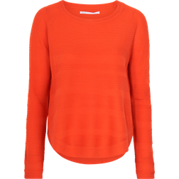 Only Pull en Maille Col Rond Manches Tess - Rouge