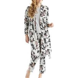 Damella Greymelange Flower Wrap Around Robe