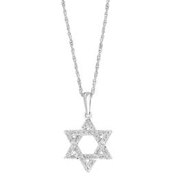 Effy Sterling Pavé Diamond Star Of David Pendant Necklace