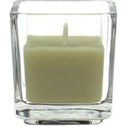 Zest Candle CVZ-039 Sage Green Square Glass Votive -12pc-Box