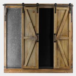 American Art Decor Sliding Barn Doors Notice Board 32.2x31.8"