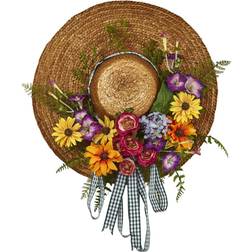 Nearly Natural Mixed Flower Hat Wreath