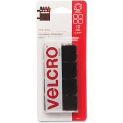 Velcro Brand Sticky-back Fasteners, Removable Adhesive, 0.88" X 0.88" Black, 12/pack VEK90072 Black Picture Hook