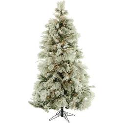 Fraser Hill Farm Pre-Lit 6.5 Flocked Snowy Pine Artificial Smart String Lighting Decoration