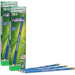 Ticonderoga Erasable Colored Pencils Blue 12 per Pack 2 Packs