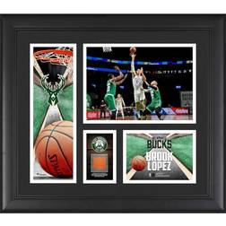 Fanatics Milwaukee Bucks Brook Lopez Framed Player Collage with a Piece of Team-Used Basketball