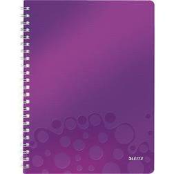 Leitz Notesblok Wow Spiral A4 Pp Linjeret 80 S. M/Hul Violet