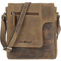 Greenburry Leder Umhängetasche kleiner Messenger antik braun VINTAGE